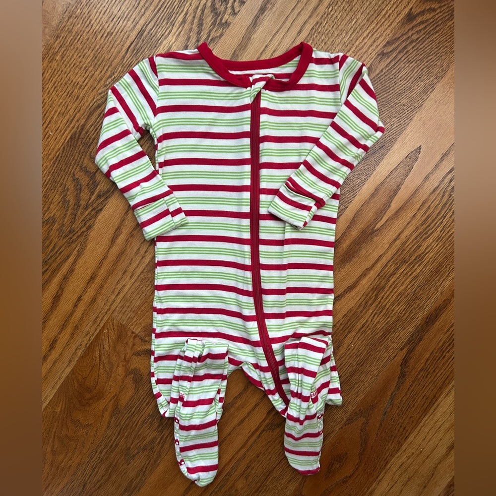 Kickee pants Christmas striped pajamas sz 18-24 mths